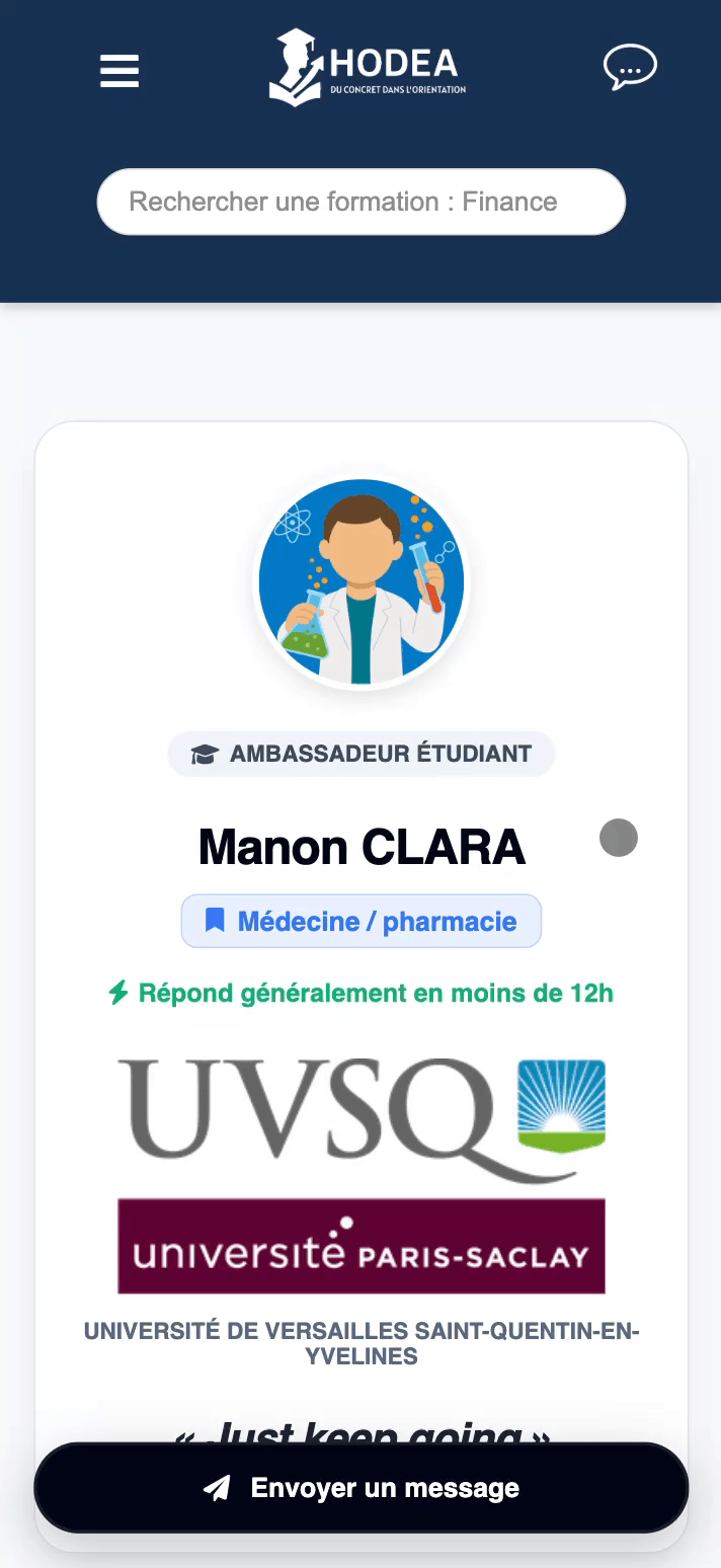 Carte profil Manon