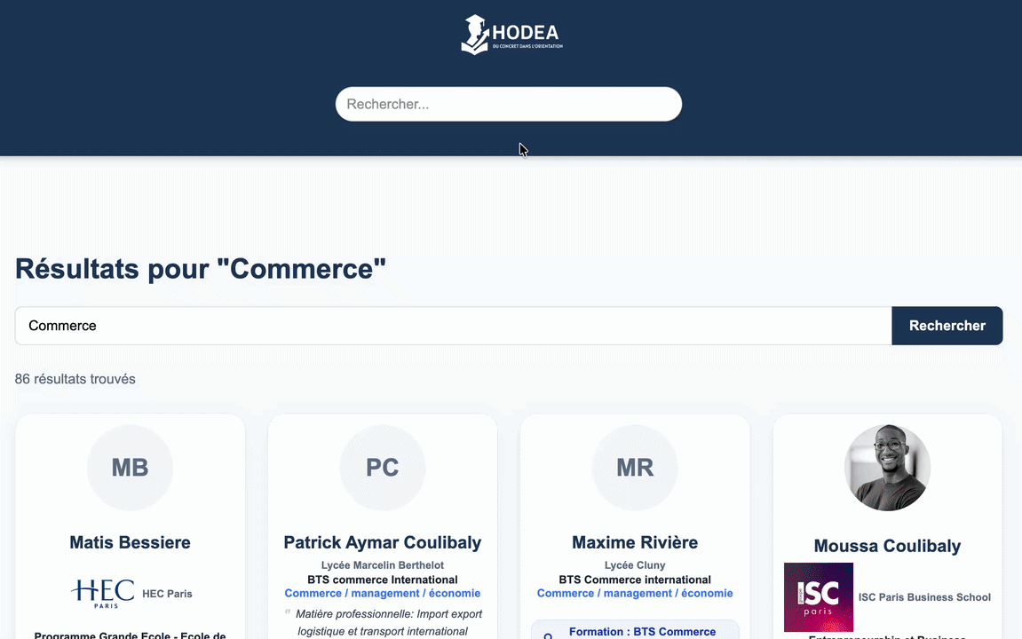 La barre de recherche